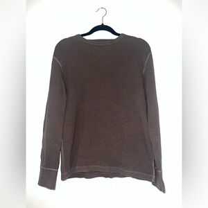 Men’s Brown J. Crew Vintage Thermal Long Sleeve Shirt Size M 100% Cotton